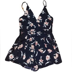 New Revamped Black Floral Romper Size Small